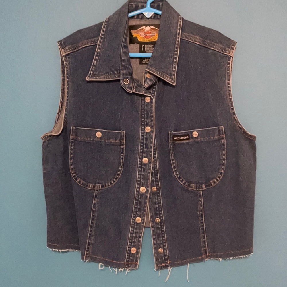 Harley Davidson cropped Denim Vest